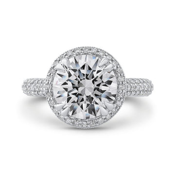 Round Diamond Engagement Ring in 18K White Gold (Semi-Mount)
